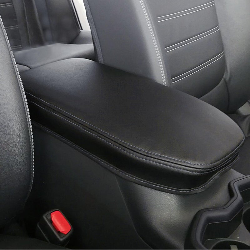 ciizssria Car Armrest Center Console Covers for Toyota RAV4 Accessories 2026 2025 2024 2019 2020 2021 2022 2023, PU Leather Middle Console Lid Cover Pad Protector(Black Line) - Image 1